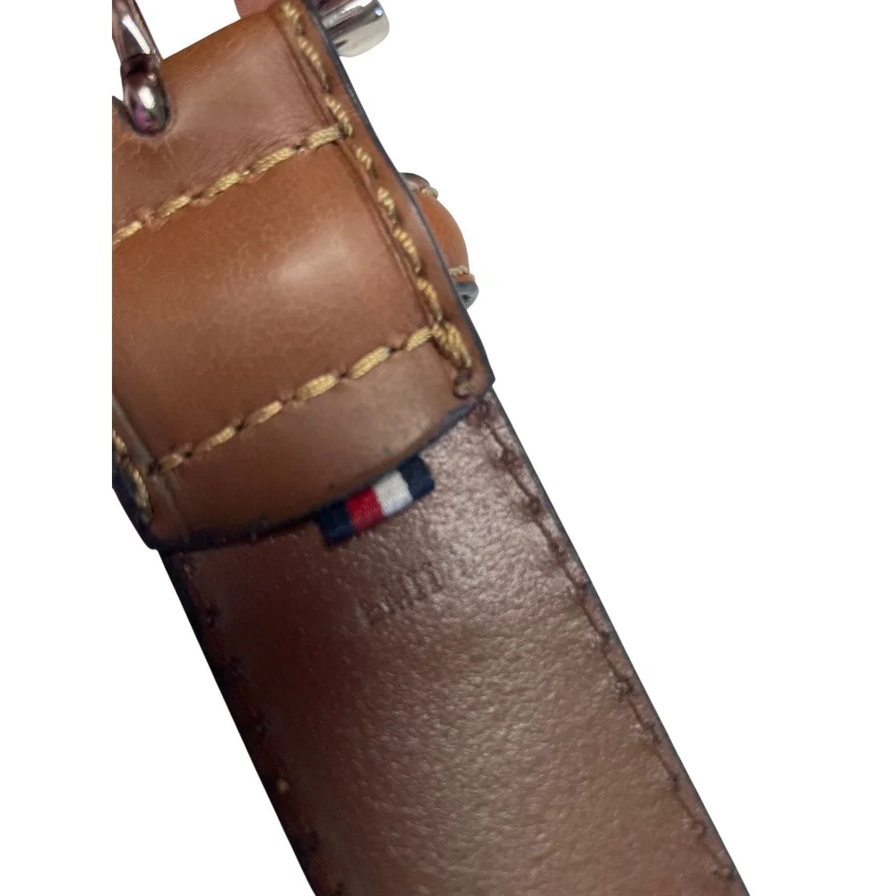Tommy Hilfiger Brown Coated Leather Belt Vintage 90s Men's 54-56